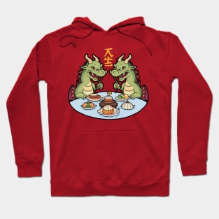 Dim Sum Dragons, Chinese Cartoon Style Hoodie